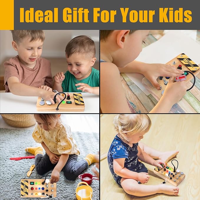Screwdriver Tool Set Busy Board, Toddler Wooden Sensory Toys Montessori 3+ Year 3-6 Year