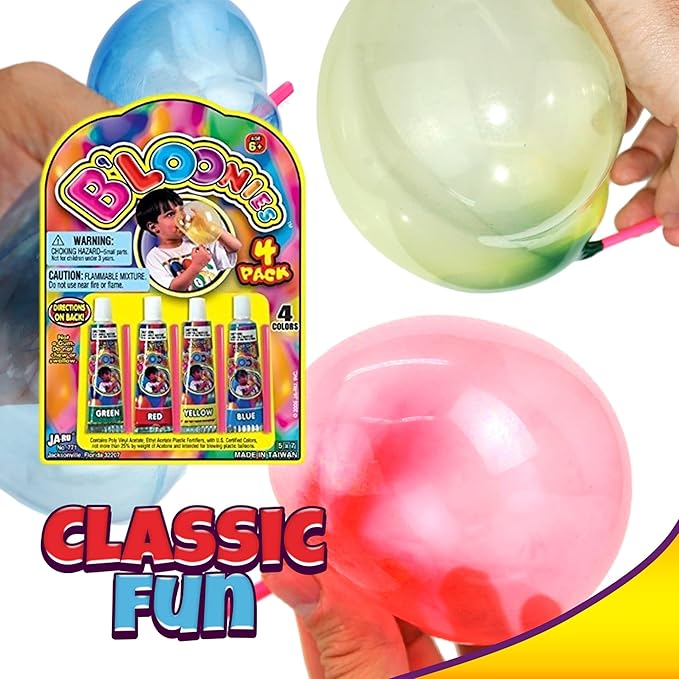 JA-RU Original Bloonies Plastic Bubbles Kids Toys(12 Pack, 48 Tube) 771-12A