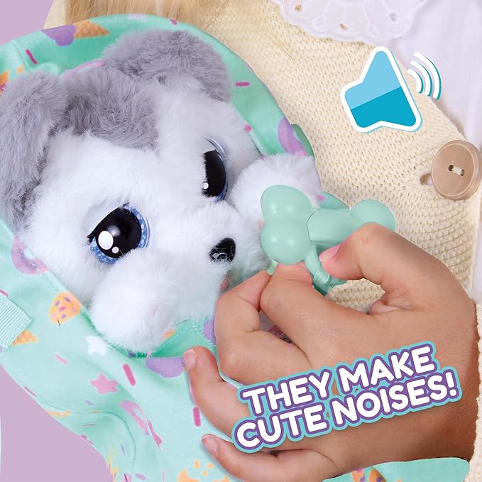 IMC Toys Baby Paws - Siberian Husky Puppy with Carrier 5 Adorable 4+