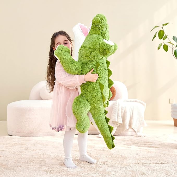 IKASA Giant Crocodile Stuffed Animal Plush Toys,Soft Toy 30" Alligator Large Cute Huge Jumbo Big Size Kawaii Fluffy Fat Plushie