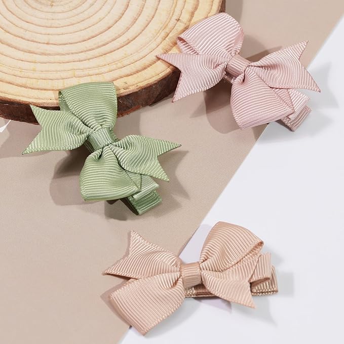 CLLOT Hair Clips, 20Pcs Tiny 2" Baby Hair Bows Fully
