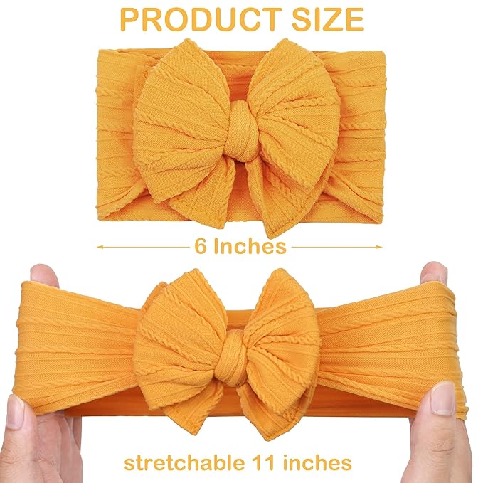 C횋LLOT 2024 Super Stretchy Soft Handmade Headbands with Double Bows 6 (Desert)