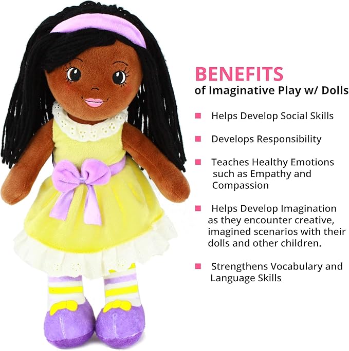 Playtime by Eimmie 14" Soft Baby Doll - Plush Rag Dolls for 2 Year Old Girls & Boys, Toddler & Infants
