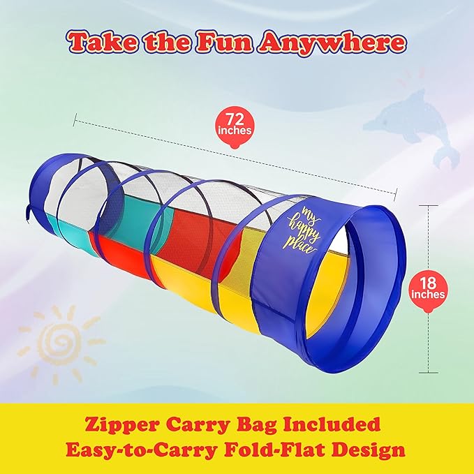 Kiddey Play Tunnel for Kids | Crawl Tunnels with See Through Sides