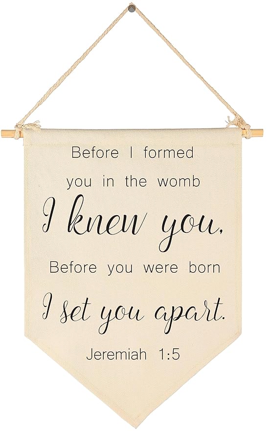 Christian Bible Verses Art-Scripture Flag Sign Gifts for Baby Newborn