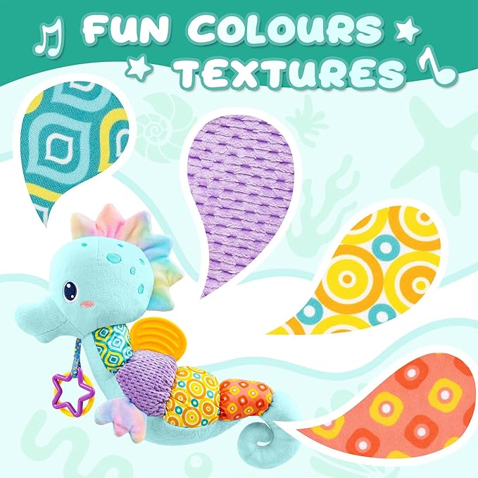 Baby Toys 0 to 12 Months, Musical Stuffed Animal Activity Soft Toys with Multi-Sensory Crinkle