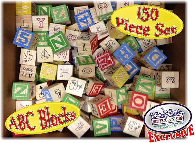 Matty's Toy Stop 150 Piece ABC Stack N' Build Wood