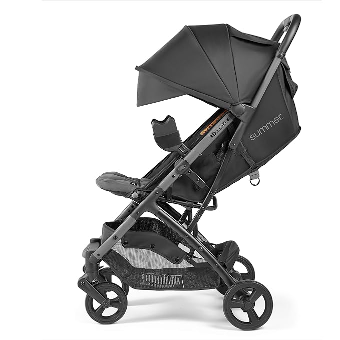 3Dpac CS Compact Stroller, Black – Car Seat Adaptable Baby Lightweight Stroller with Convenient One-Hand Fold, Reclining Seat and Extra-Large Canopy