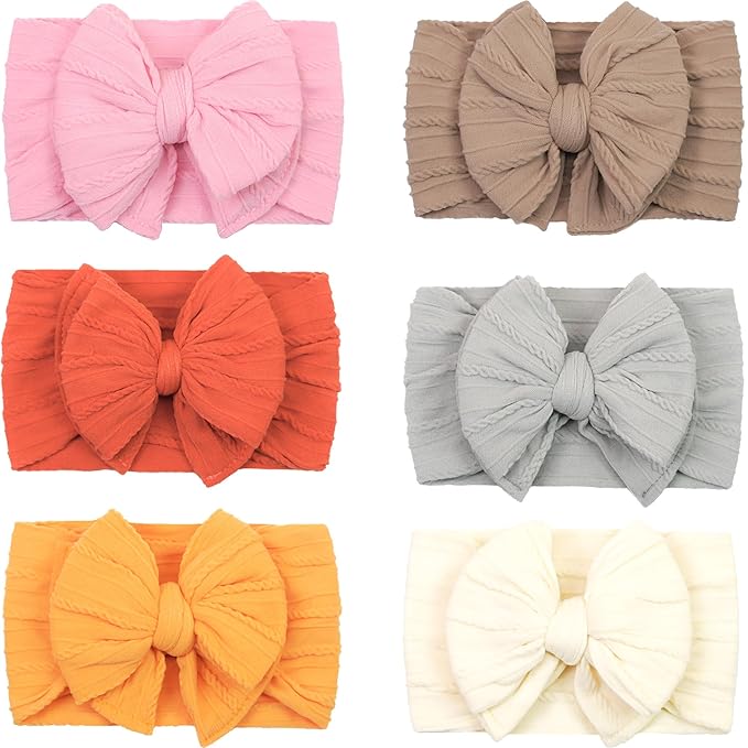 C횋LLOT 2024 Super Stretchy Soft Handmade Headbands with Double Bows 6 (Desert)