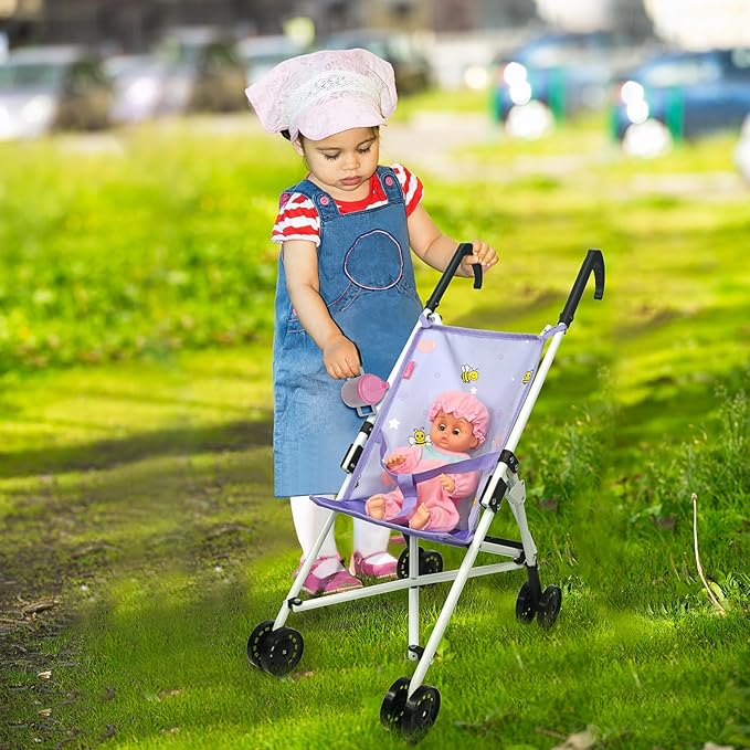 Doll Stroller Toy Anivia Realistic Doll Stroller Heart Design Gifts