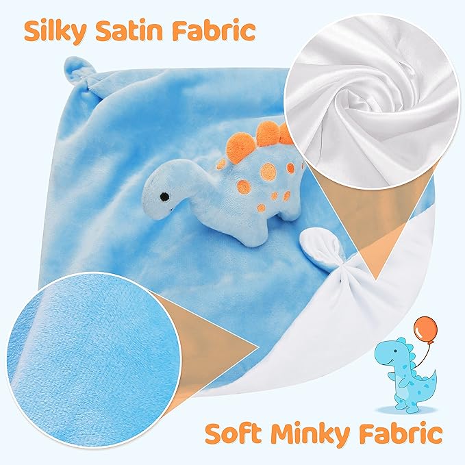 Pro Goleem Dinosaur Security Blanket Soft Loveys for Babies 14 Inch