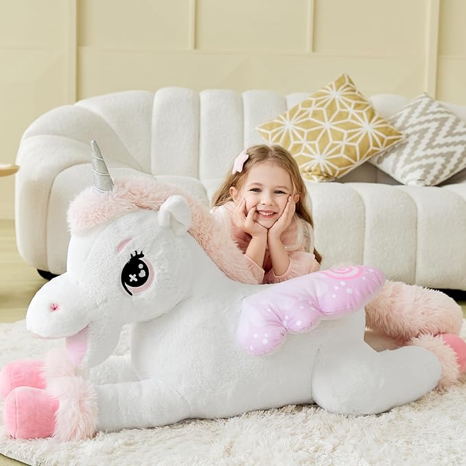 IKASA Giant Unicorn Stuffed Animal Plush Toy,Big Large Jumbo Soft Toys 43" Cute