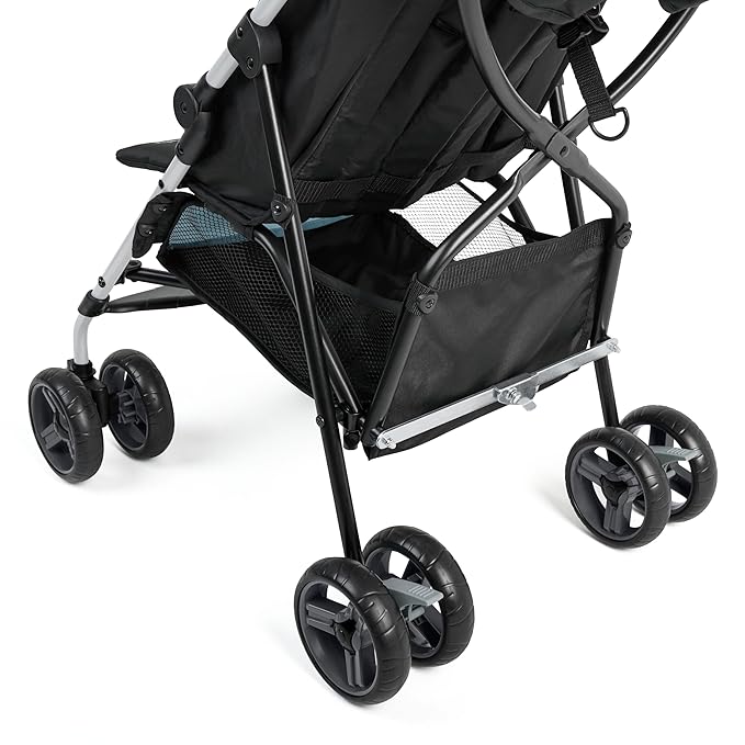 Summer by Ingenuity 3D Mini Convenience Stroller – Lightweight Stroller with Compact Fold, Multi-Position Recline, Canopy with Pop Out Sun Visor – Umbrella Stroller for Travel and More, Slate Grey