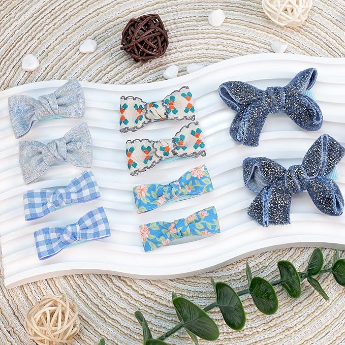 Baby Hair Clips,10Pcs 2" Fully Lined Hair Bow Clips for Babies