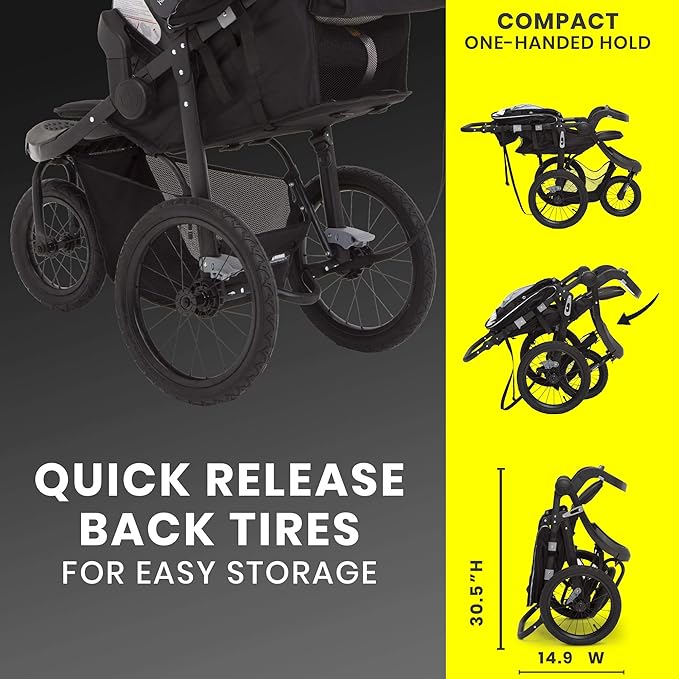Jeep Hydro Sport Plus Jogger by Delta Children, Includes Car Seat Adapter, Black, Neoprene, Leather