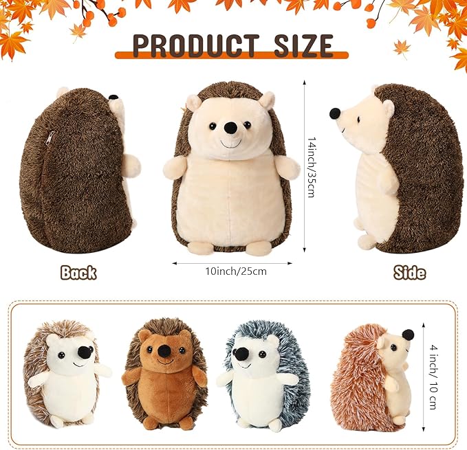 Hiboom 5 Pieces Hedgehog Stuffed Plush Toys, 14 Inch Mommy 4 Cute