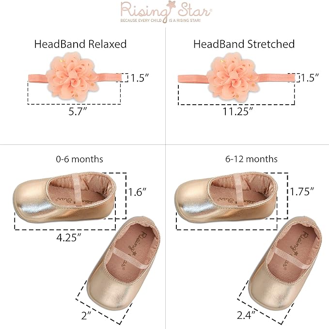 Rising Star Baby Girls' Shoes and Headband Gift Box Set