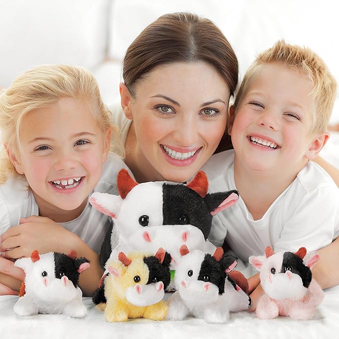 IKASA Mommy Cow Stuffed Animal Mom and Baby Plush Toy,Cute 17" Soft