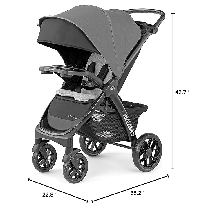 Chicco Bravo LE ClearTex Quick-Fold Stroller - Pewter | Grey