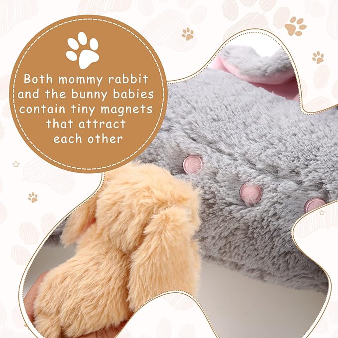 HyDren Nursing Bunny Stuffed Animal Plush Toys 15 Inch Plush 4 Stuffed