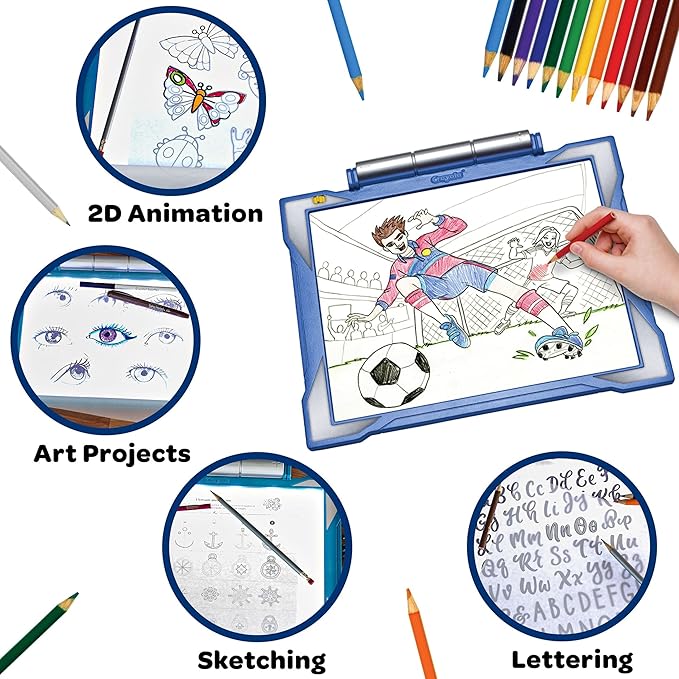 Crayola Light Up Tracing Pad - Blue, Tracing Light Box for Kids, Drawing Pad, Toys for Kids, Gift for Boys & Girls, Ages 6, 7, 8