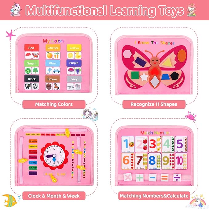 HONGDDY Busy Board Montessori Toys for Toddler, Sensory Board Toy