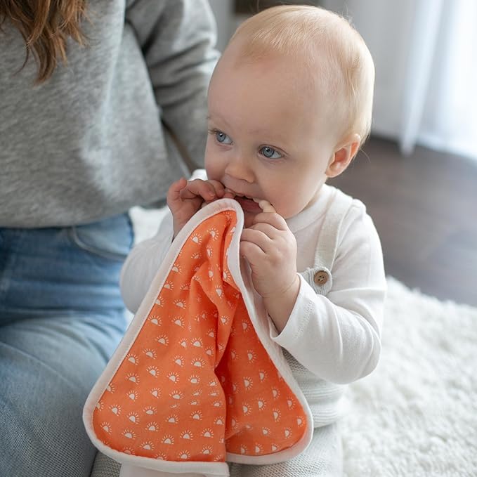 Dr. Brown's Lovey Blanket with Beaded Teether Ring and HappyPaci 100% Silicone One-Piece Pacifier, Soothing Security Blanket Set for Baby 0m+
