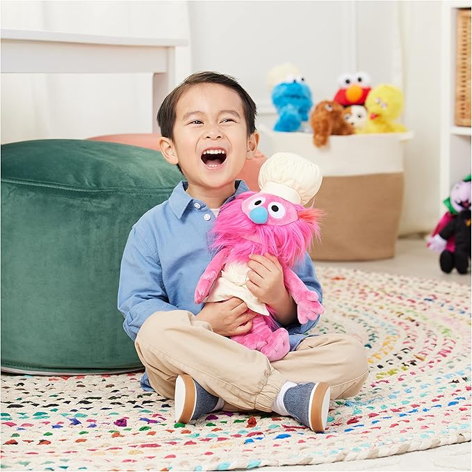 GUND Sesame Street Official Gonger Muppet Plush, Premium Plush Toy for Ages 1 & Up, Pink/Beige, 10”