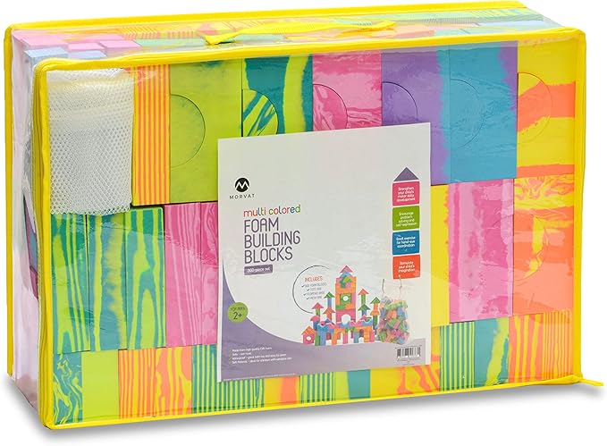Morvat 300 Piece Colorful Soft EVA Foam Building Blocks Set, Waterproof Play Toy for Children