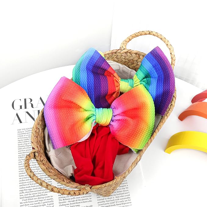YanJie Rainbow Pride Headbands - Bows for Baby Girls, Newborns