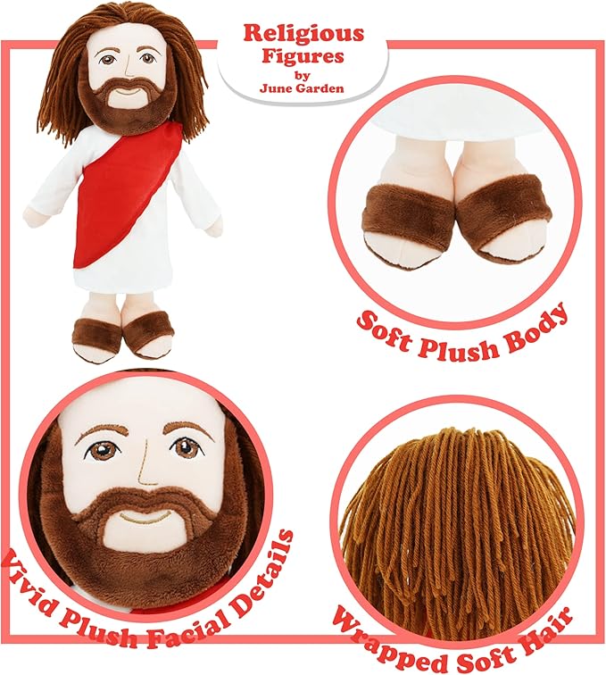 June Garden 14" Plush Religious Figure - Jesus Stuffed Doll