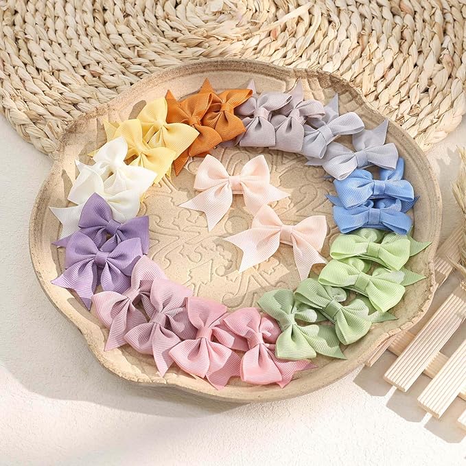 OAOLEER 2inch Baby Hair Clips, 24 Pieces Fully Lined Baby 12 Colors