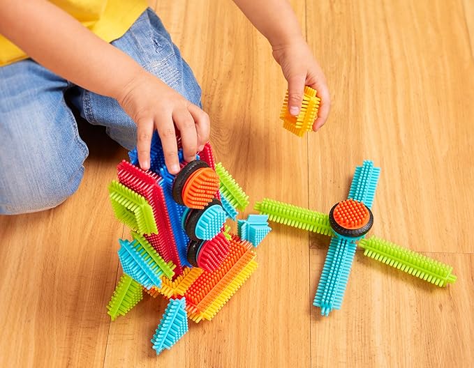 Battat- Bristle Blocks- STEM Interlocking Building Blocks- 36 pc Playset- Developmental Toys for Toddlers & Kid- Basic Builder Box- 2 Years +
