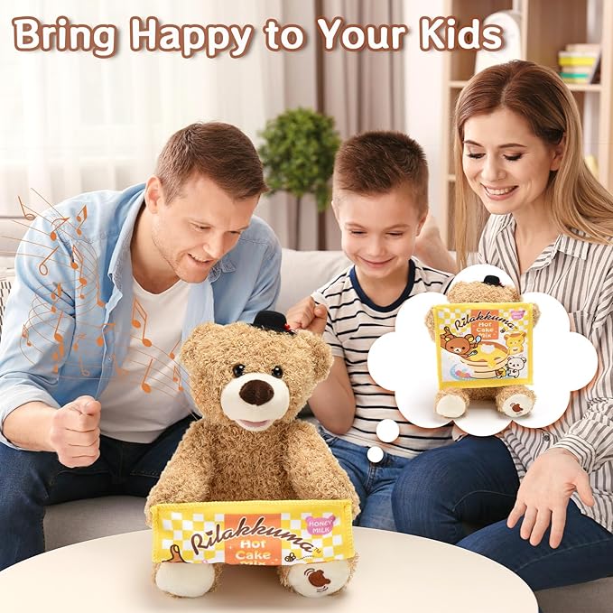Plush Stuffed Animal Toy, Talking Teddy Bear Animated Plush Toy Dolls for Personalized Baby Birthday Gift 11.5in (Colorful)