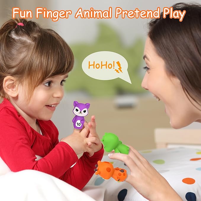 20PCS Farm Animal Toys Toddler Toys Age 1-2 2-4, Montessori Toys for 1 Year Old Finger Puppets Mushroom House Learning Stacking Toys 2