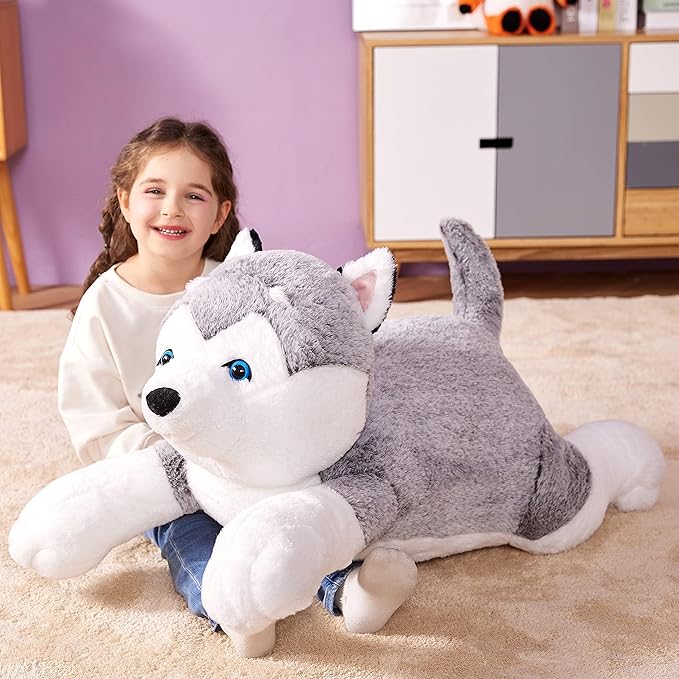IKASA Giant Husky Stuffed Animal Plush Toy,30" Large Dog Puppy Cute Jumbo Soft Toys