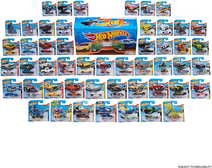 Hot Wheels Toy Trucks & Cars, 50-Pack 50 1:64