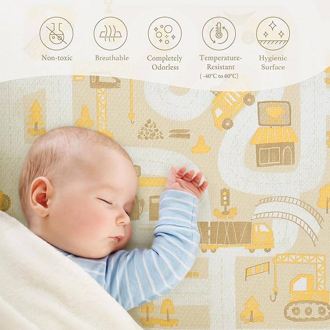 Super 1 Inch Thick Premium Quality Exercise & Baby Foam Play Mats - Expandable & Large Non-Toxic Odorless Floor Mat 6 Tiles 6x4ft -