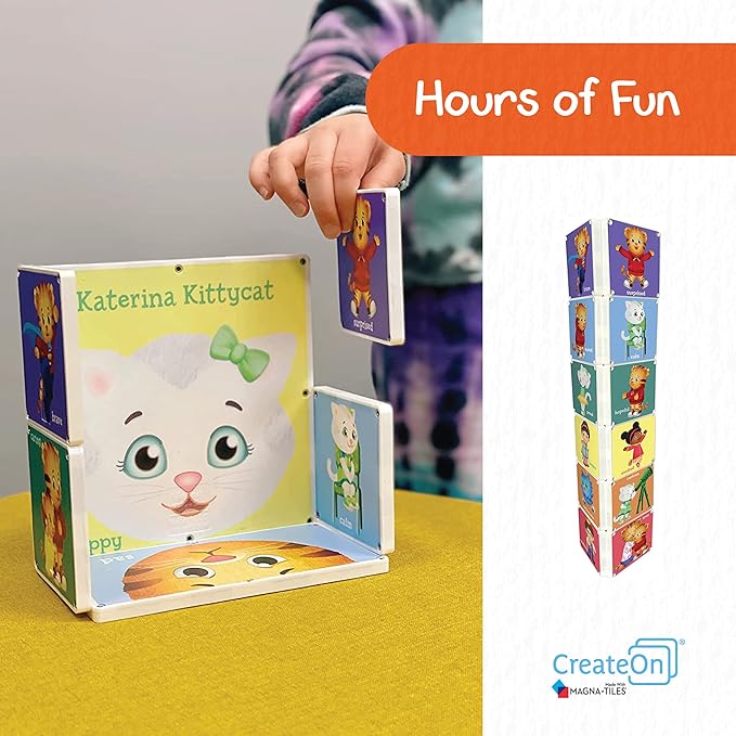 CreateOn Daniel Tigers Neighborhood: Daniel’s Many Feeling’s Magna-Tiles Structure Set, Magnetic Kids Building Toys 3+, 18