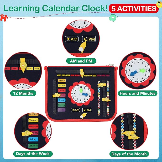 Busy Board for Toddlers,Montessori Toys Developing Sensory Activity Book Preschool 1 2 3 4