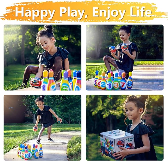 iPlay, iLearn Kids Bowling Toys Set 10 Foam 18 24 2 3
