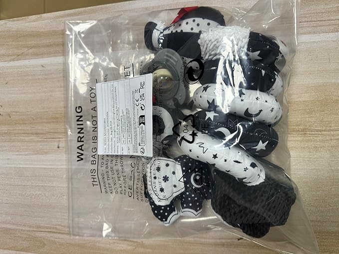 Koty Car Seat Toys, Infant Baby Spiral Plush Activity Hanging Toy for Stroller Bar Pram Crib with Music Box BB Squeaker & Rattles(Black Fox)