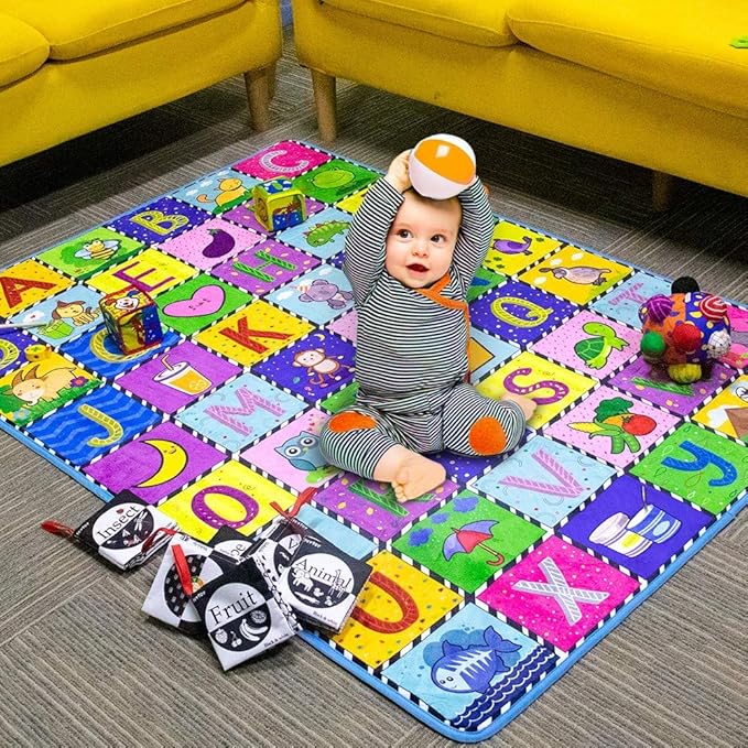 teytoy Baby Cotton, Crawling Mat Super Soft Carpet Plush Surface Non-Slip Design (59 x 44 Inch)