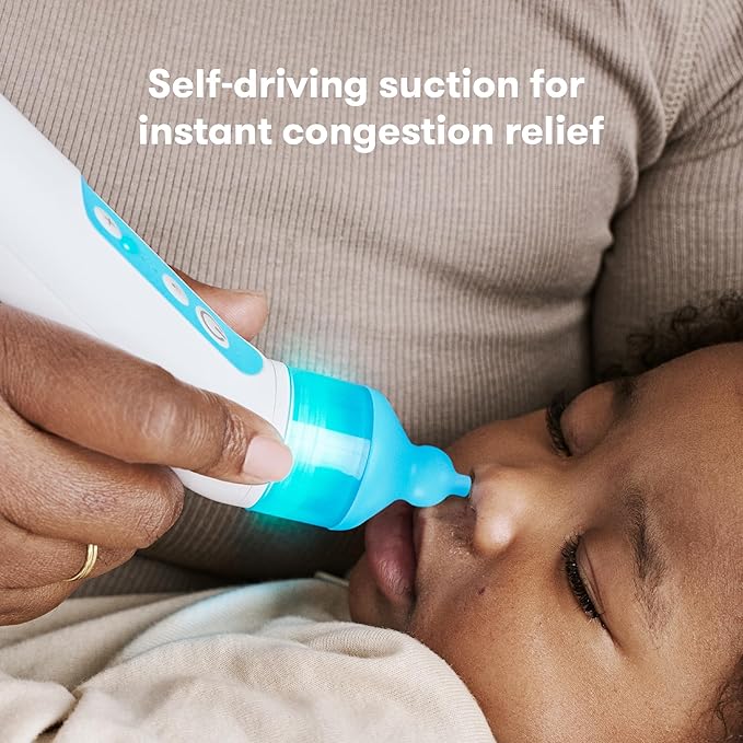 Frida Baby Electric NoseFrida Nasal Aspirator for Baby, Nose Sucker for Allergy Relief for Baby & Toddler 3 Suction 2 Silicone