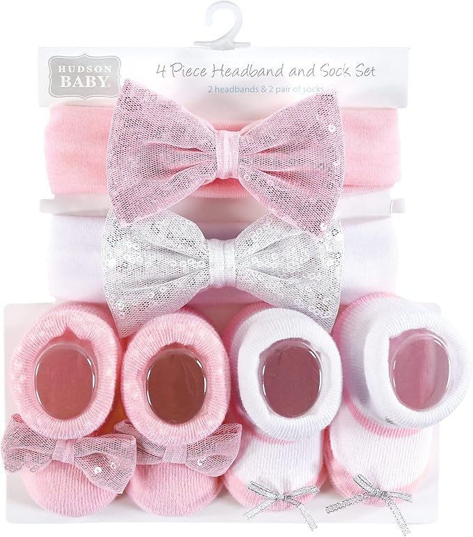 Hudson Baby baby-girls Headband and Socks Set