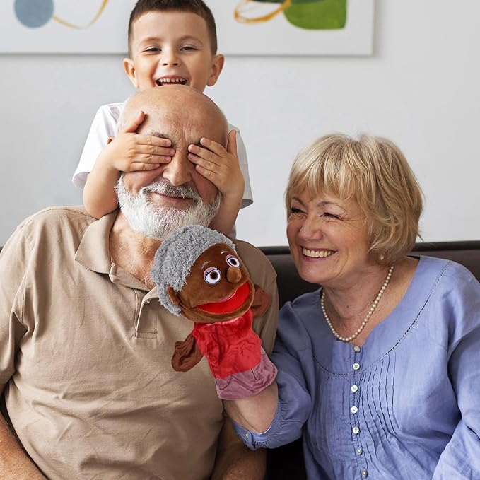 1 Pcs Family Hand Puppets 12 Inch Grandparents Mom Dad