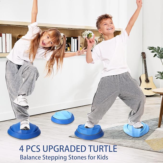 Swinging Stepping Stones for Kids, 4pcs Non-Slip Plastic Balance River 3 4 5 6 7 8