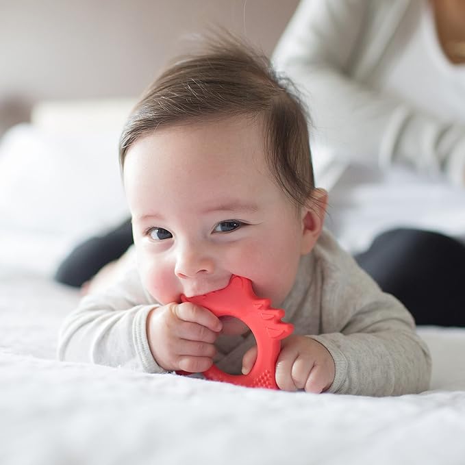 Dr. Brown's Flexees Friends Orange Fox, Soft 100% Silicone Baby Teether 3m+