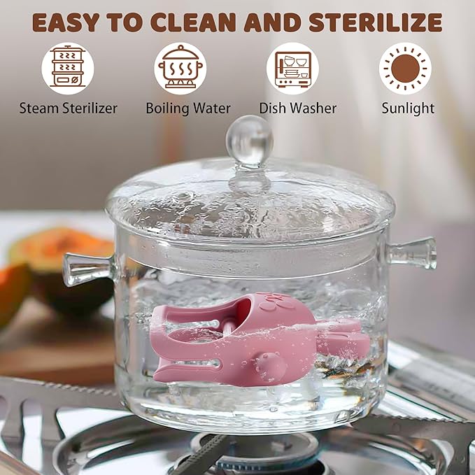 2 Packs Bunny Teething Toys for Babies 0-6 Months,Never Drop Teether for 6-12 Months 100% Food-Grade