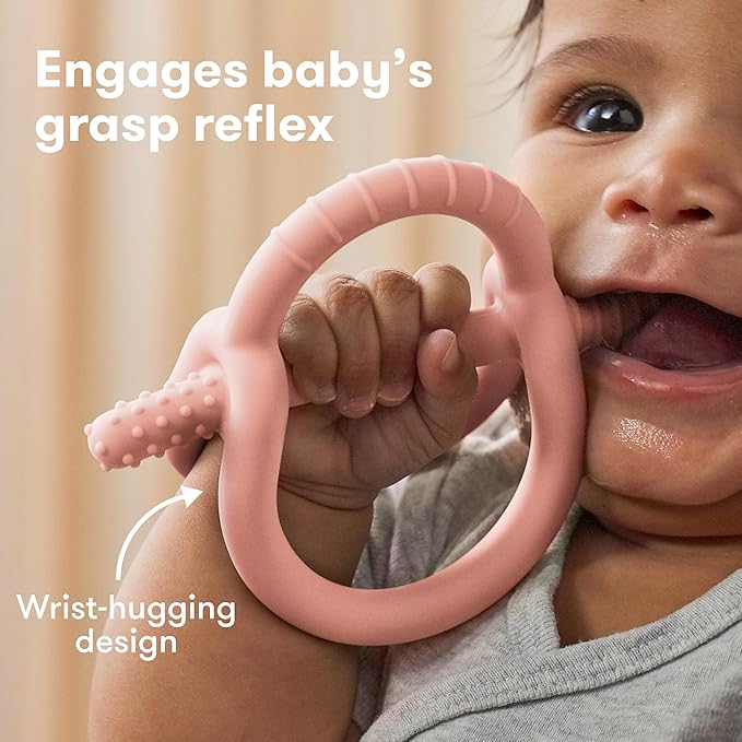 Frida Baby Get-A-Grip BabyTeether for Teething Relief | 100% Food-Grade Silicone Teething Toys for Baby 0-6, 12 18 Months
